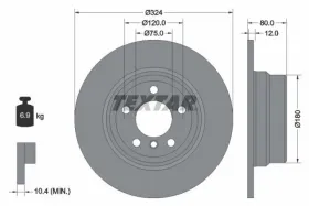 Тормозной диск-TEXTAR-92107403-6