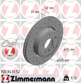 Тормозной диск ZIMMERMANN 150.3431.52-ZIMMERMANN-150343152-4