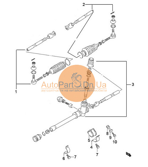 A30-006 CHANGHE Тяга рулевая левая в сборе Changhe Ideal-2