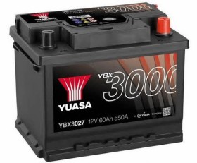 Батарея аккумуляторная Yuasa YBX3000 SMF 12В 60Ач 550A(EN) R+-YUASA-YBX3027-1