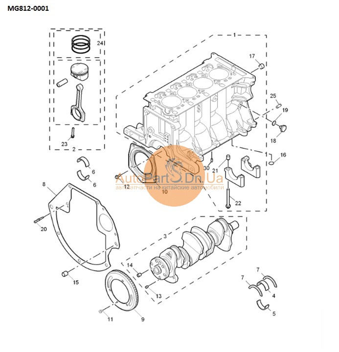 Заглушка датчика тиску масла MG PLG200024-MG-PLG200024