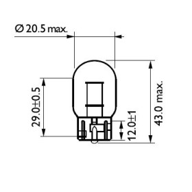 Автолампа WY21W 12V 21W WX3x16d помаранчевий-PHILIPS-12071CP-3