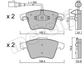 Комплект тормозных колодок, дисковый тормоз-METELLI-2205522-7