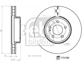 Диск гальмівний-FEBI BILSTEIN-175180