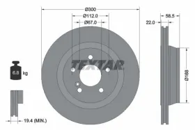 Тормозной диск-TEXTAR-92099503-5