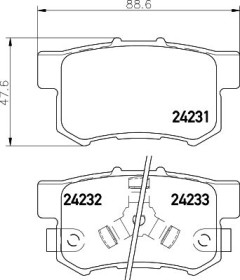 Колодки тормозные дисковые задние Honda Accord 2.0, 2.2, 2.4 (02-), Civic VII (01-05)/Suzuki SX-4 1.6. 2.0 (06-) (NP8037) NISSHINBO-NISSHINBO-NP8037-1