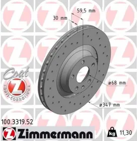 Тормозной диск-ZIMMERMANN-100331952-6