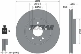 Гальмівний диск-TEXTAR-92105905-6