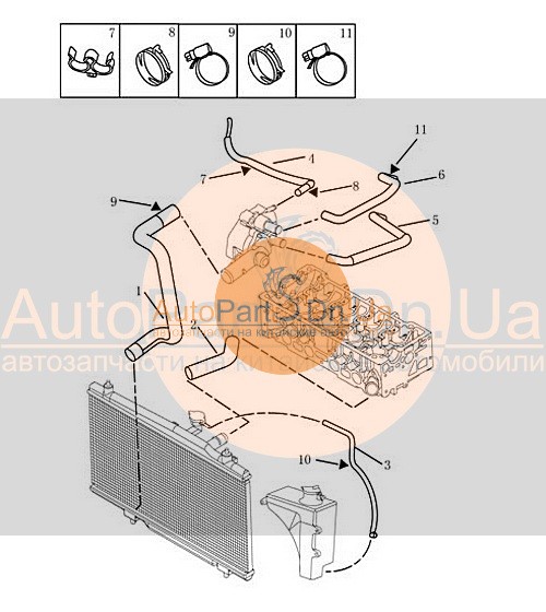 Патрубок радіатора охолодження нижній Geely 1602051180-GEELY-1602051180-1