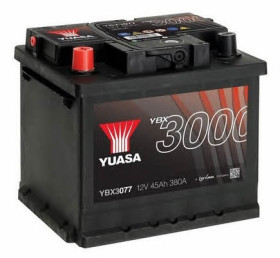 Батарея аккумуляторная Yuasa YBX3000 SMF 12В 45Ач 380A(EN) L+-YUASA-YBX3077-1
