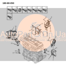 Подушка двигателя левая Geely MK, MK new, MK2, MK Cross, GC6, GC6 new 1016000634-GEELY-1016000634-1