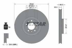 Тормозной диск-TEXTAR-92256003-2