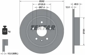 Тормозной диск-TEXTAR-92222903-4