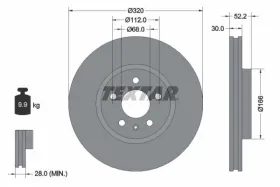 Тормозной диск-TEXTAR-92160005-6