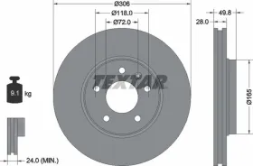 Тормозной диск-TEXTAR-92116005-4