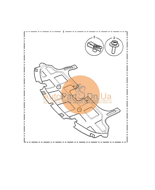 Дефлектор (захист) двигуна в зборі MG 10090400-MG-10090400