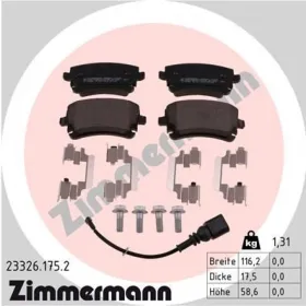 KLOCKI HAMULC. VW T5  03- TY? Z CZUJ.-ZIMMERMANN-233261752-2