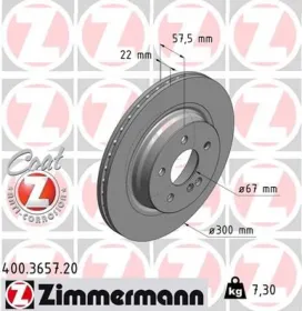 Тормозной диск-ZIMMERMANN-400365720-5