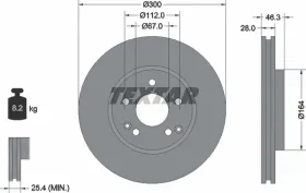 Тормозной диск-TEXTAR-92106005-6