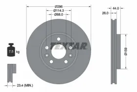 TARCZA HAMULCOWA 296X26 V RENAULT MEGANE 15> PRZOD SZT TEXTAR-TEXTAR-92300703-7