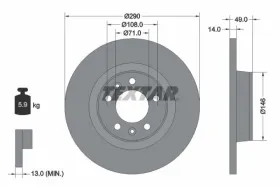 Тормозной диск-TEXTAR-92157100-3