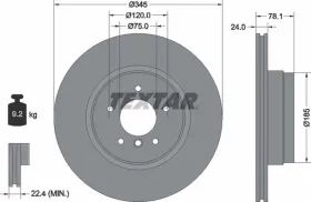 Тормозной диск задний BMW X5 (E70), X6 2007 -2008-TEXTAR-92161205-5