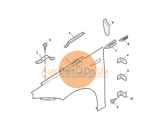 10002678 MG Крило переднє праве MG 10002678
