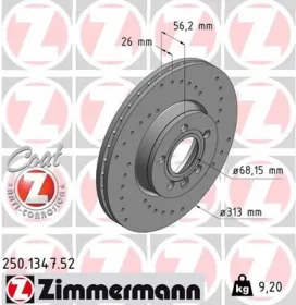 Тормозной диск-ZIMMERMANN-250134752-2