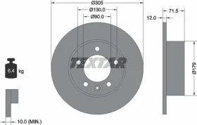 Тормозной диск-TEXTAR-92228700-3