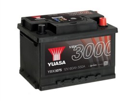 Батарея аккумуляторная Yuasa YBX3000 SMF 12В 60Ач 550A(EN) R+-YUASA-YBX3075