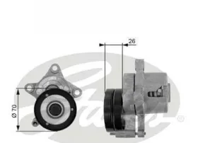 Натяжной ролик, поликлиновой  ремень-GATES-T38283-1