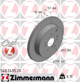 TARCZA HAMULC. SUZUKI GRAND VITARA  09- TYЈ-ZIMMERMANN-540249520-1