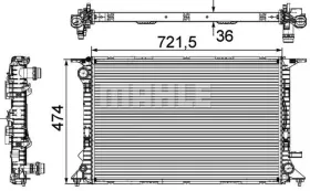 Радіатор охолодження Audi A4/A5/A6/A7/Q5 3.0TDI/3.0TFSI 11-17 (МКПП)-MAHLE-CR911000P