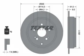 Тормозной диск-TEXTAR-92162503-4