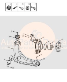 Сайлентблок переднего рычага задний Geely GC5, GC5-RV 1014013497-GEELY-1014013497-1