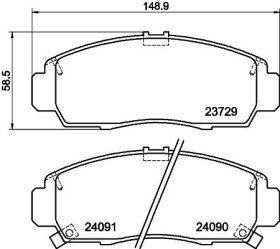 Колодки тормозные дисковые передние Honda FR-V 1.7, 2.0, 2.2 (04-09), Jazz 1.2, 1.4 (02-08) (NP8010) NISSHINBO-NISSHINBO-NP8010-1