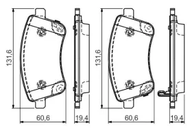 Комплект тормозных колодок-BOSCH-0986494552-3