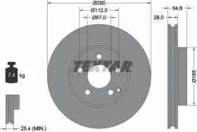 Тормозной диск-TEXTAR-92115105-4