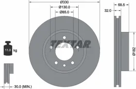 Тормозной диск-TEXTAR-92121505-4