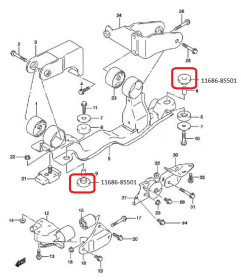 Подушка балки двигателя Changhe Ideal-2 11686-85501-CHANGHE-1168685501-1