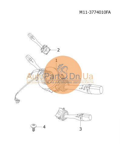 M11-3774010FA CHERY Перемикач підкермовий комбінований в зборі Chery M11-3774010FA