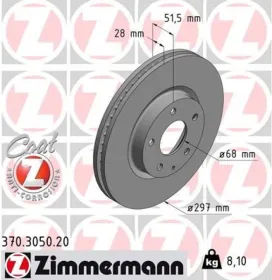 TARCZA HAMULC. MAZDA CX-5  11- PRZD-ZIMMERMANN-370305020-1