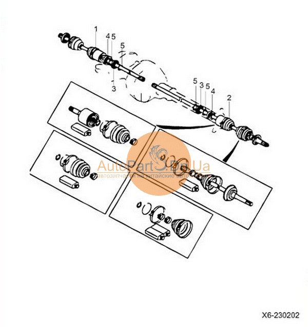 Привід передній правий в зборі Landwind 230314001-LANDWIND (JMC)-230314001