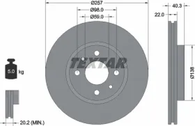 Тормозной диск-TEXTAR-92069603-5