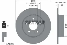 Тормозной диск-TEXTAR-92032703-2