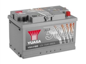 Батарея аккумуляторная Yuasa YBX5000 Silver High Performance SMF 12В 75Ач 680A(EN) R+-YUASA-YBX5100