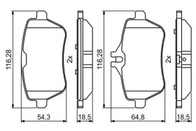 Гальмівні колодки дискові MB S-Klasse R-BOSCH-0986494790-8