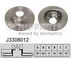 Диск гальмівний Nipparts J3308012-NIPPARTS-J3308012