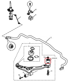 Сайлентблок переднего рычага задний MG 350, MG5 50006098-MG-50006098-1
