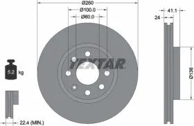 Тормозной диск-TEXTAR-92111103-3